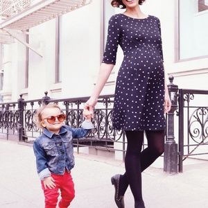 Seraphine Black Dot Woven Maternity Dress